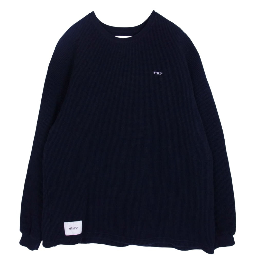WTAPS ダブルタップス 22AW 222ATDT-CSM15 Waffle LS Cotton ワッフル ロングスリーブ カットソー ネイビー系 X03【中古】
