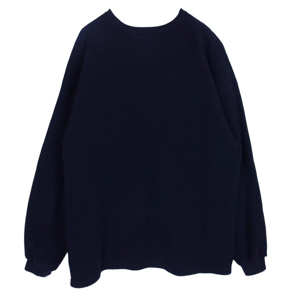 WTAPS ダブルタップス 22AW 222ATDT-CSM15 Waffle LS Cotton ワッフル ロングスリーブ カットソー ネイビー系 X03【中古】
