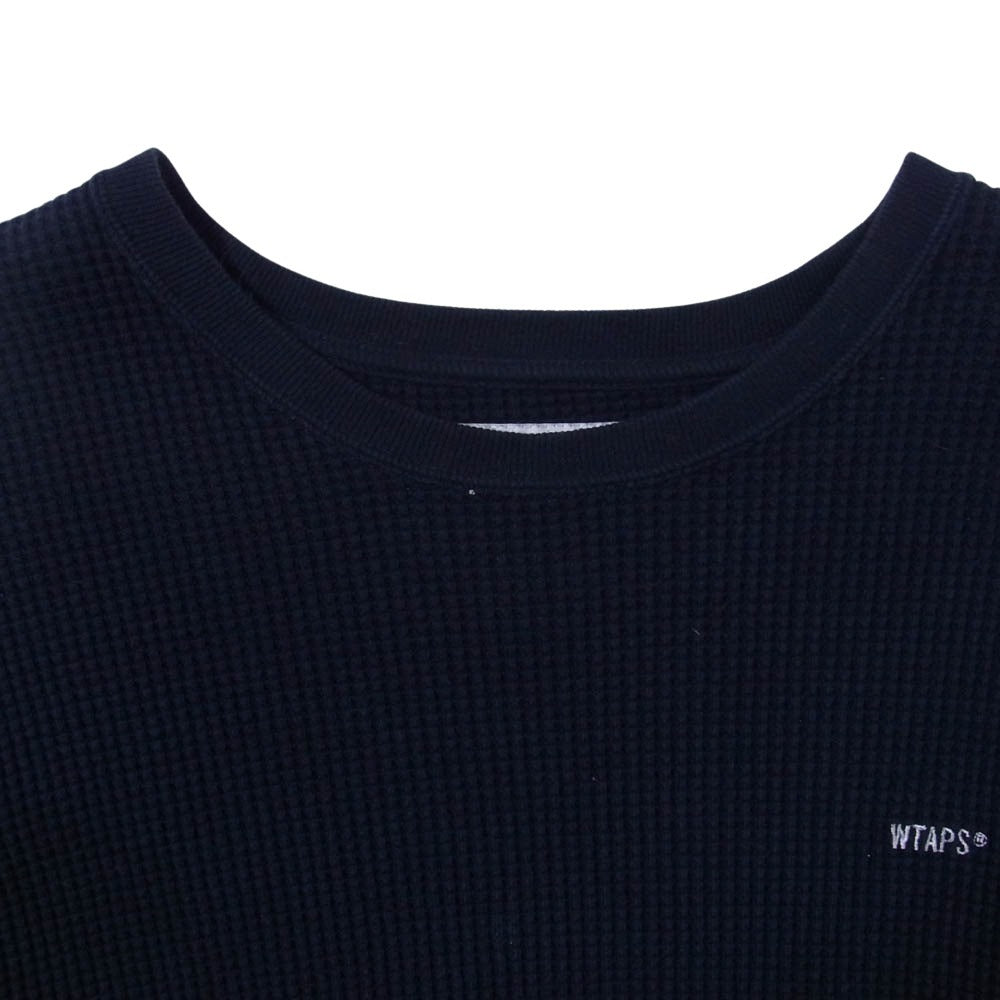 WTAPS ダブルタップス 22AW 222ATDT-CSM15 Waffle LS Cotton ワッフル ロングスリーブ カットソー ネイビー系 X03【中古】