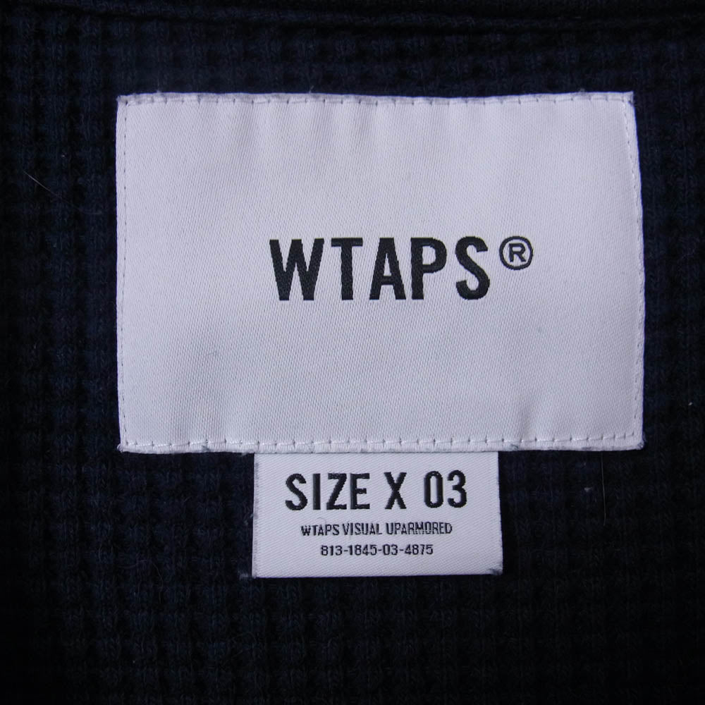 WTAPS ダブルタップス 22AW 222ATDT-CSM15 Waffle LS Cotton ワッフル ロングスリーブ カットソー ネイビー系 X03【中古】