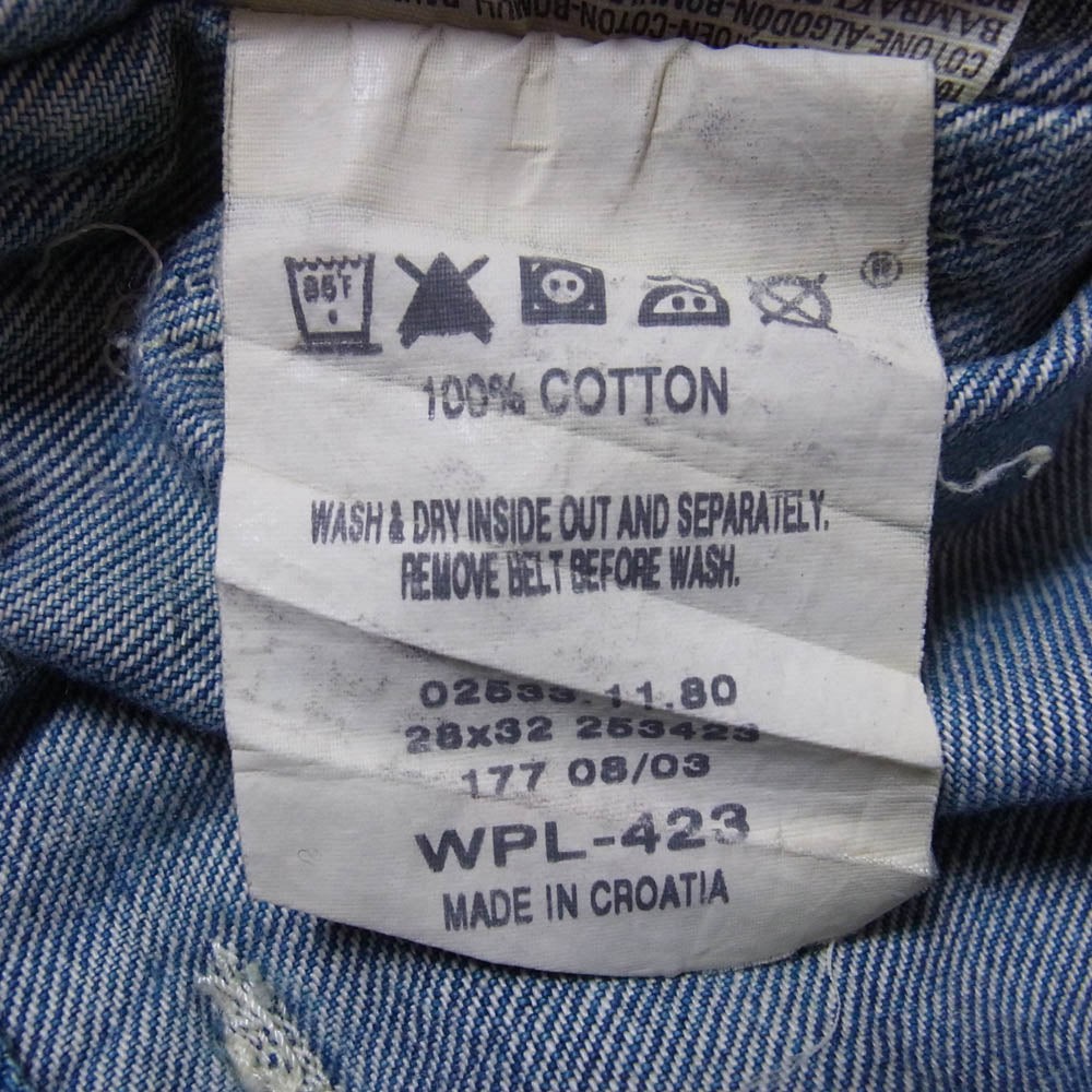 Levi's RED リーバイスレッド WPL-423 ベルト付き ワイド デニム パンツ ブルー系 28X32【中古】