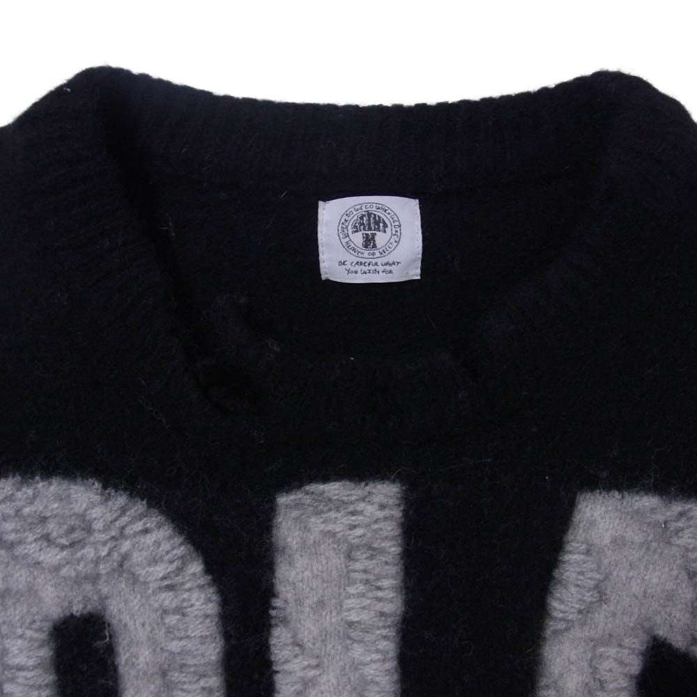 SAINT MICHAEL セントマイケル 22AW SM-A22-0000-033 CLF KNIT ウール ダメージ ニット セーター ブラック系 L【中古】