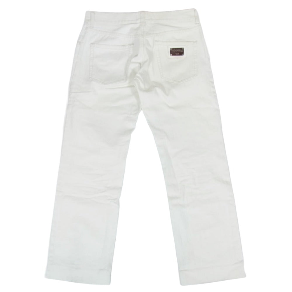 DOLCE&GABBANA ドルチェアンドガッバーナ G3TCTT G8B69 ロゴ プレート 14 デニム パンツ ホワイト系 46【中古】