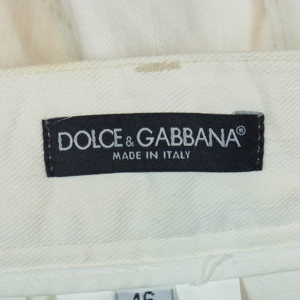 DOLCE&GABBANA ドルチェアンドガッバーナ G3TCTT G8B69 ロゴ プレート 14 デニム パンツ ホワイト系 46【中古】