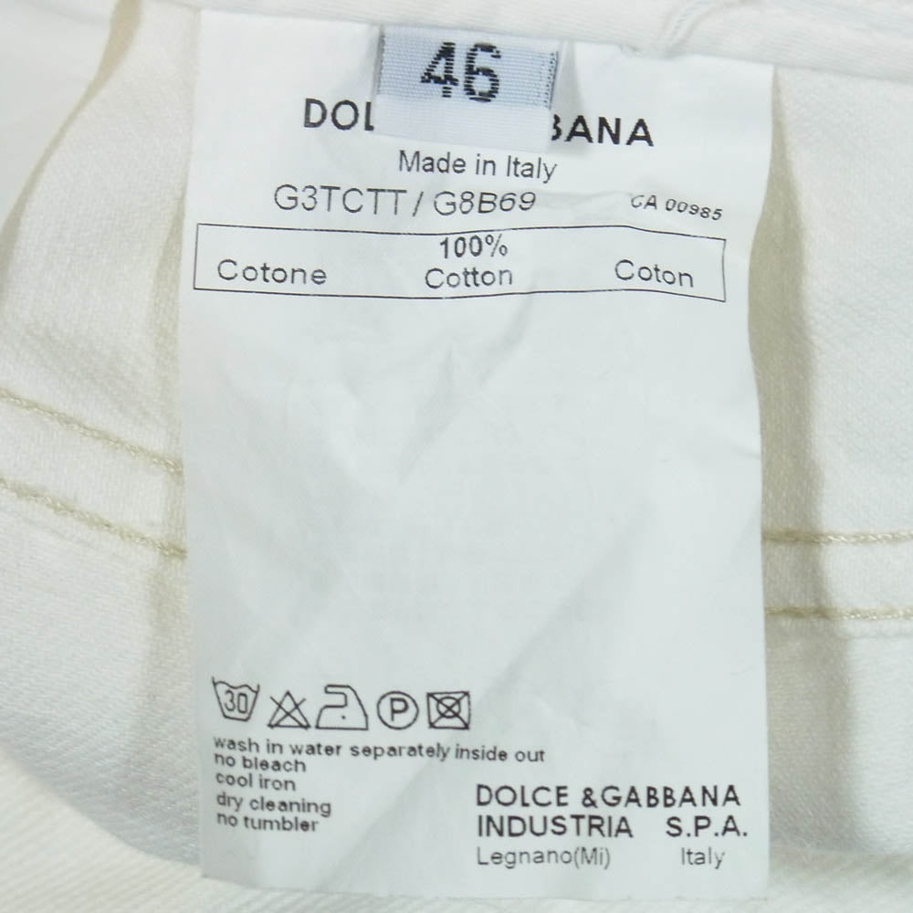 DOLCE&GABBANA ドルチェアンドガッバーナ G3TCTT G8B69 ロゴ プレート 14 デニム パンツ ホワイト系 46【中古】