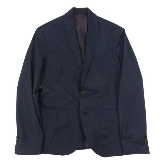 NEIL BARRETT ニールバレット PBGI98F-A019 MATT NYLON STRETCH JACKET マット ナイロン ストレッチ リブ 2B テーラードジャケット ネイビー系 46【中古】