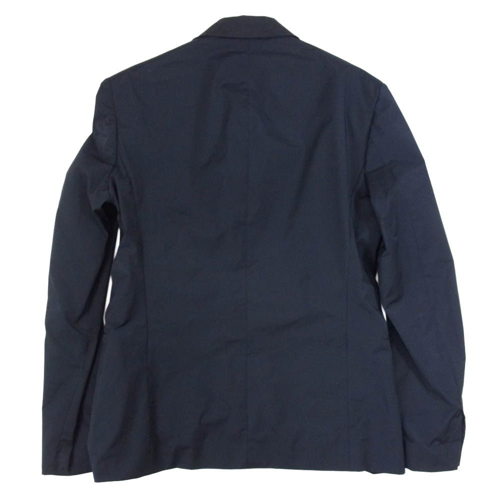 NEIL BARRETT ニールバレット PBGI98F-A019 MATT NYLON STRETCH JACKET マット ナイロン ストレッチ リブ 2B テーラードジャケット ネイビー系 46【中古】