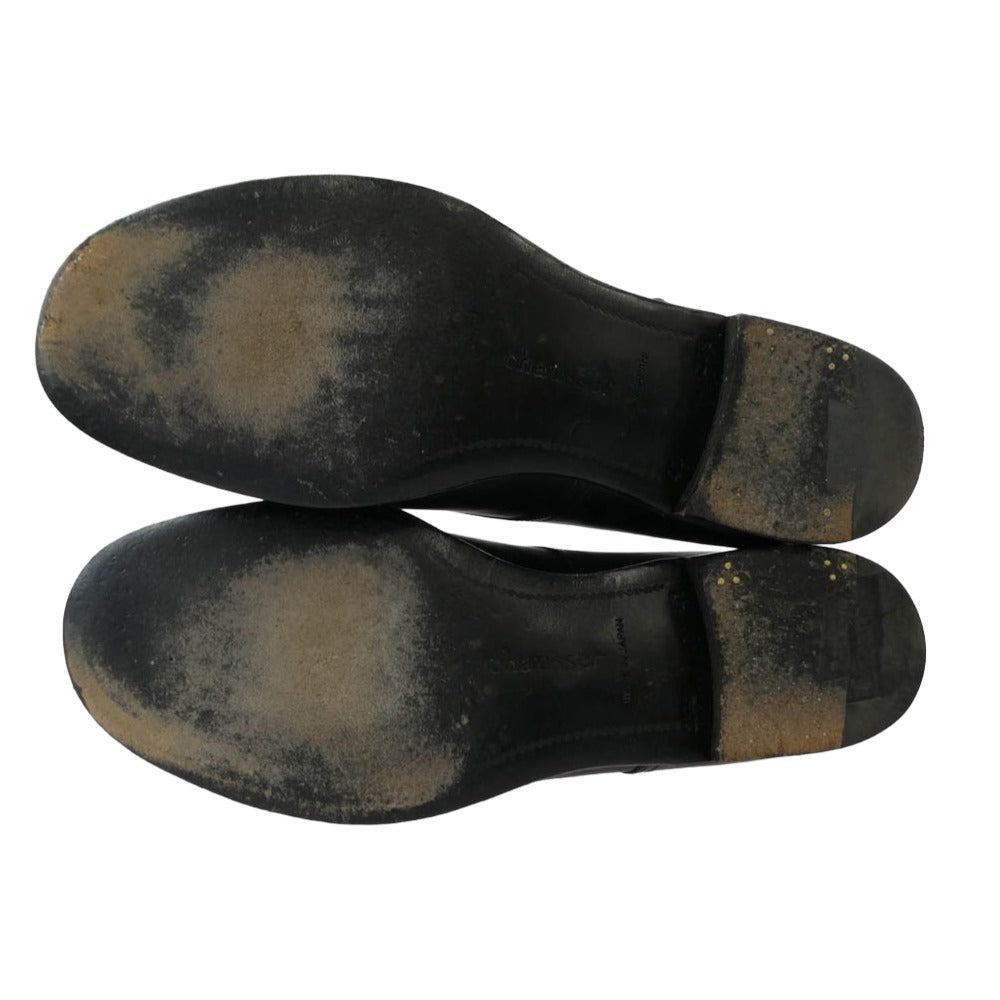 ショセ chausser ショセ U-MOCA LACE UP SHOES ユーモカ レースアップ レザー ビジネス シューズ ブラック系 25.5cm【中古】