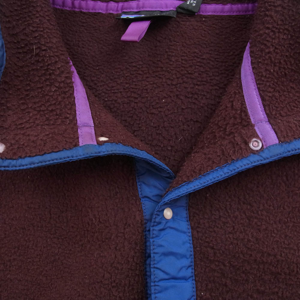 patagonia パタゴニア 25530 USA製 SYNCHILLA プルオーバー フリース シンチラ スナップT エンジ系 XL【中古】