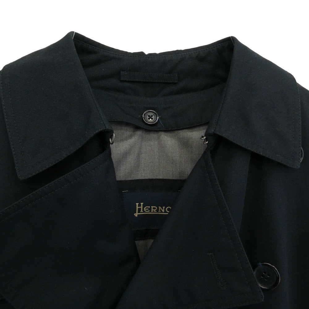 Herno ヘルノ 0900037 イタリア製 中綿ライナー付き トレンチコート ネイビー系 46【中古】
