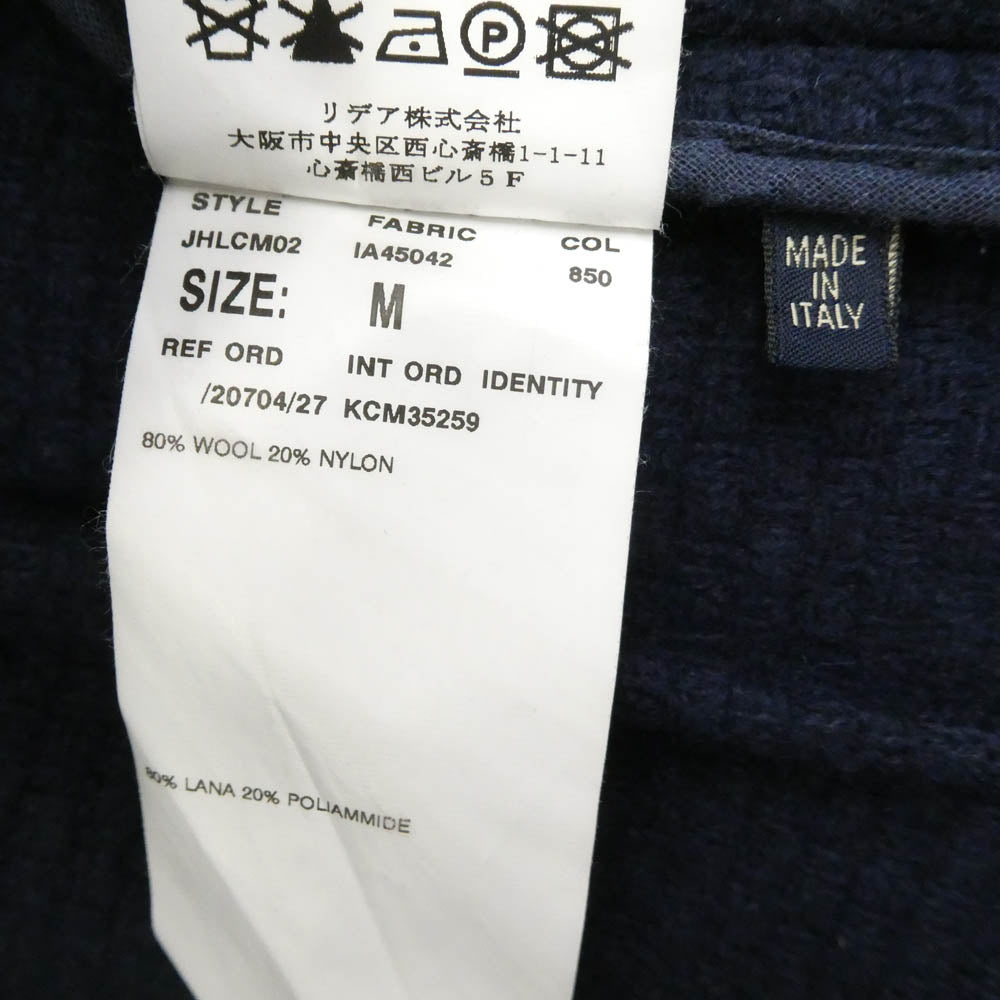 LARDINI ラルディーニ IA45042 ショールカラー バックベルト ダブルブレスト チェスターコート ネイビー系 M【中古】