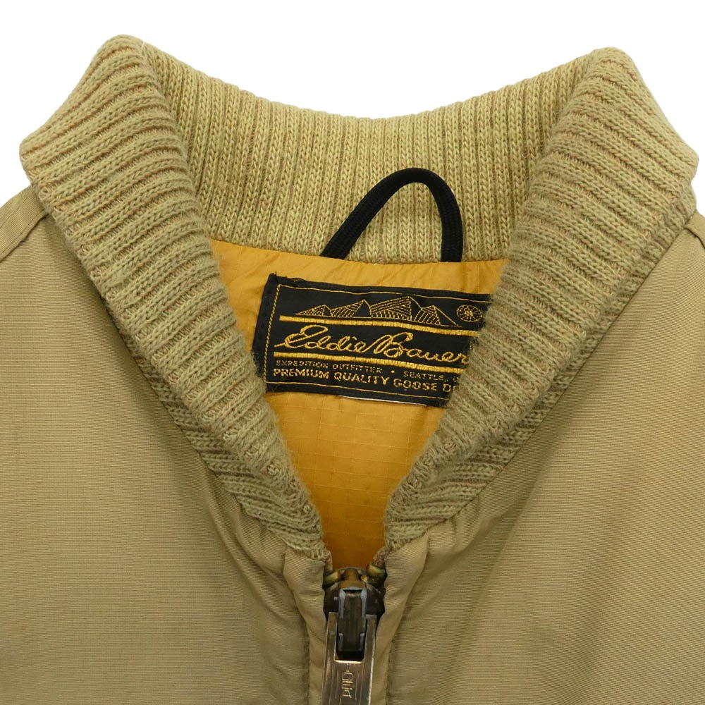 Eddie Bauer エディー・バウアー ヴィンテージ 80s 黒タグ前期 オールパーパス ダウンジャケット ベージュ系 サイズ不明【中古】