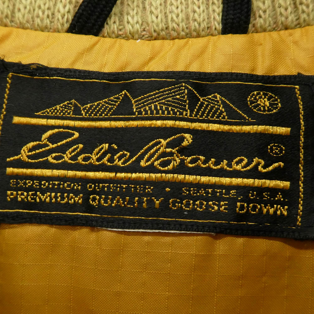 Eddie Bauer エディー・バウアー ヴィンテージ 80s 黒タグ前期 オールパーパス ダウンジャケット ベージュ系 サイズ不明【中古】