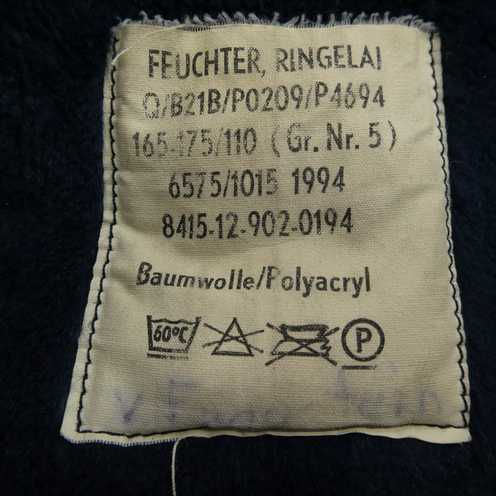 ドイツ軍 8415-12-902-0194 ボアライナー付き フィールドパーカー ミリタリージャケット ネイビー系 165-75/110（Gr.5）【中古】