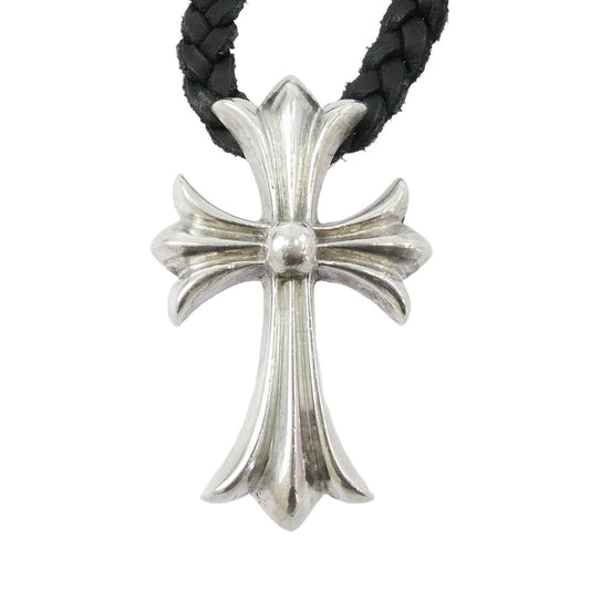 CHROME HEARTS クロムハーツ（原本無） CRS SML BC スモールCHクロス ボロチップ レザーブレード ネックレス ブラック系 シルバー系【中古】