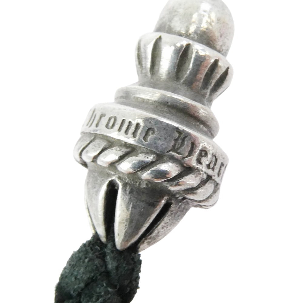 CHROME HEARTS クロムハーツ（原本無） CRS SML BC スモールCHクロス ボロチップ レザーブレード ネックレス ブラック系 シルバー系【中古】