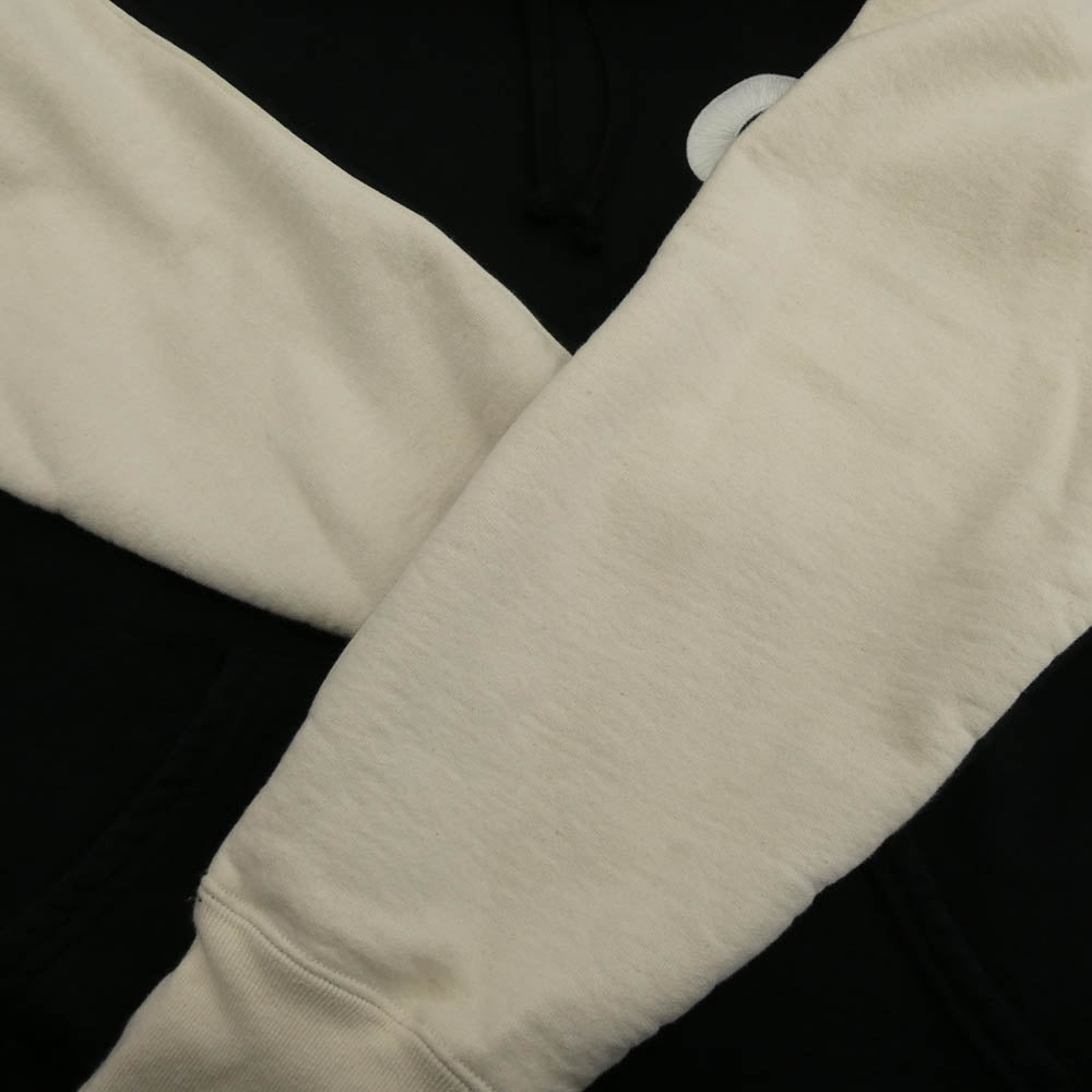 Supreme シュプリーム 21AW S Logo Split Hooded Sweatshirt ロゴ フーデッド スウェットシャツ パーカー フーディー ブラック系 オフホワイト系 M【中古】