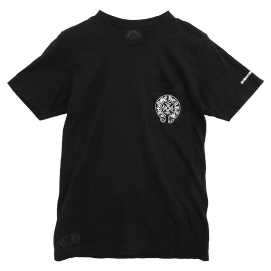 CHROME HEARTS クロムハーツ（原本無） Horseshoe Tee ホースシュー ロゴ クルーネック 半袖 Tシャツ カットソー ブラック系 M【中古】