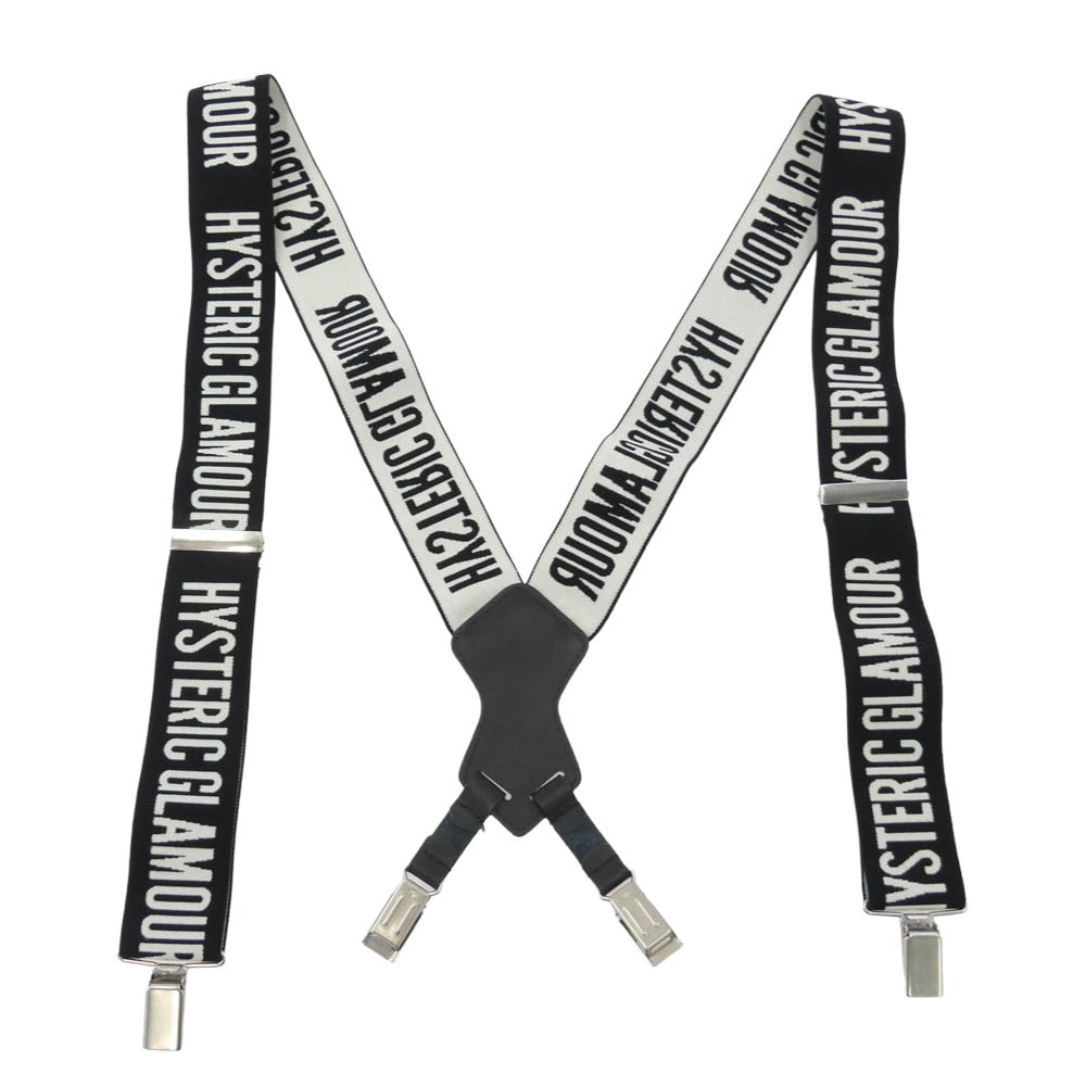 HYSTERIC GLAMOUR ヒステリックグラマー ロゴ サスペンダー ブラック系 ホワイト系【中古】