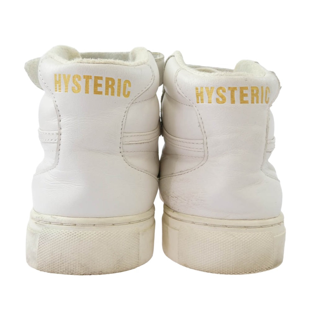 HYSTERIC GLAMOUR ヒステリックグラマー ミッドカット レザー スニーカー ホワイト系 25cm【中古】