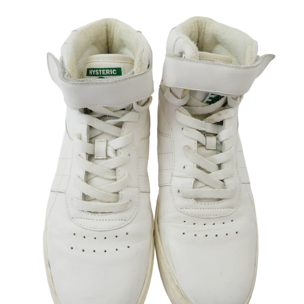 HYSTERIC GLAMOUR ヒステリックグラマー ミッドカット レザー スニーカー ホワイト系 25cm【中古】