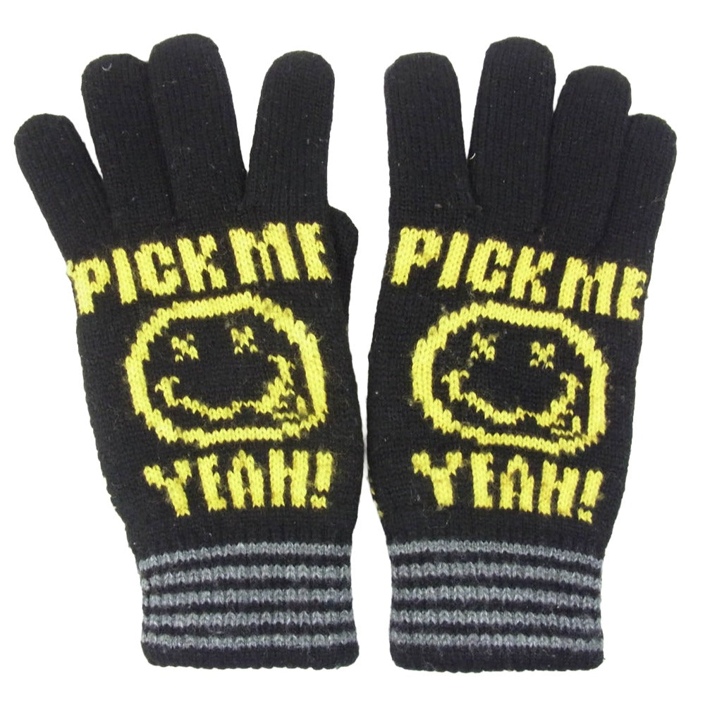 HYSTERIC GLAMOUR ヒステリックグラマー PICK ME YEAH! ニットグローブ 手袋 ブラック系【中古】