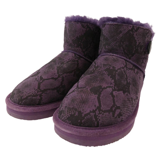 HYSTERIC GLAMOUR ヒステリックグラマー スネーク総柄 ムートンブーツ パープル系 表記サイズなし【中古】