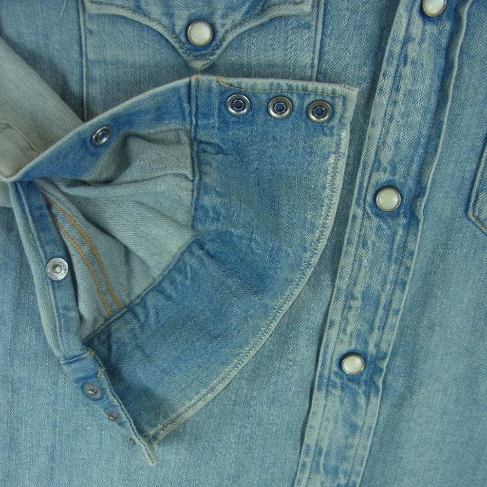 HYSTERIC GLAMOUR ヒステリックグラマー 0253AH06 JUPITER 刺繍 デニム ウエスタン 長袖 シャツ インディゴブルー系 M【中古】