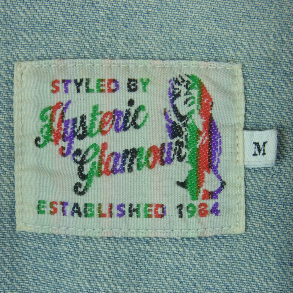 HYSTERIC GLAMOUR ヒステリックグラマー 0253AH06 JUPITER 刺繍 デニム ウエスタン 長袖 シャツ インディゴブルー系 M【中古】