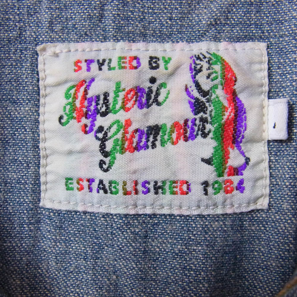 HYSTERIC GLAMOUR ヒステリックグラマー 0263AH14 × SKOLOCT スコロクト デニム 長袖 ウエスタン シャツ ブルー系 L【中古】