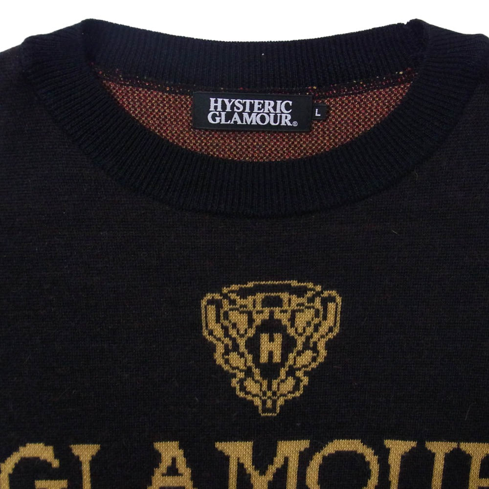 HYSTERIC GLAMOUR ヒステリックグラマー 17AW 02173NS14 HANDCUFF JACQUARD PULLOVER KNIT SWEATER 手錠 ニット セーター ダークブラウン系 L【中古】
