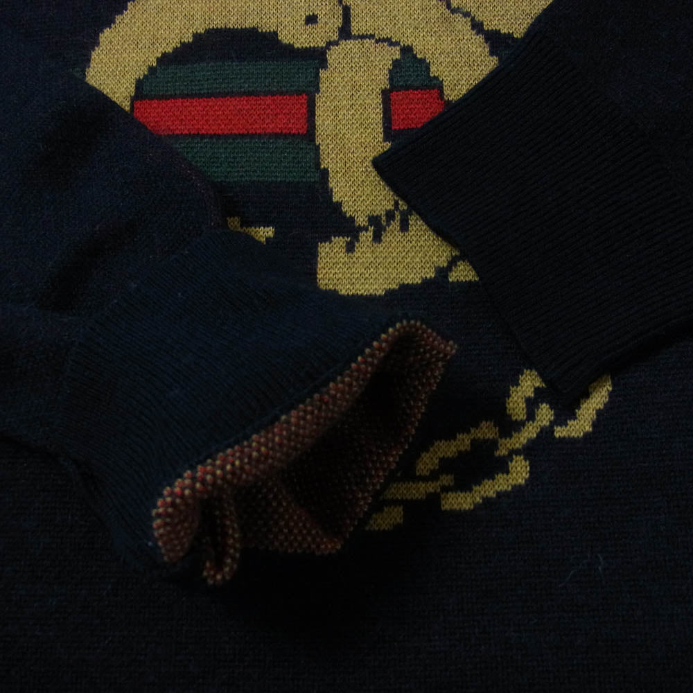 HYSTERIC GLAMOUR ヒステリックグラマー 17AW 02173NS14 HANDCUFF JACQUARD PULLOVER KNIT SWEATER 手錠 ニット セーター ダークブラウン系 L【中古】