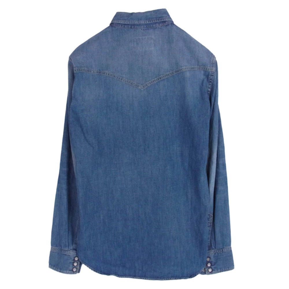 HYSTERIC GLAMOUR ヒステリックグラマー 0243AH07 デニム加工 ウェスタンシャツ 長袖シャツ ライトブルー系 M【中古】