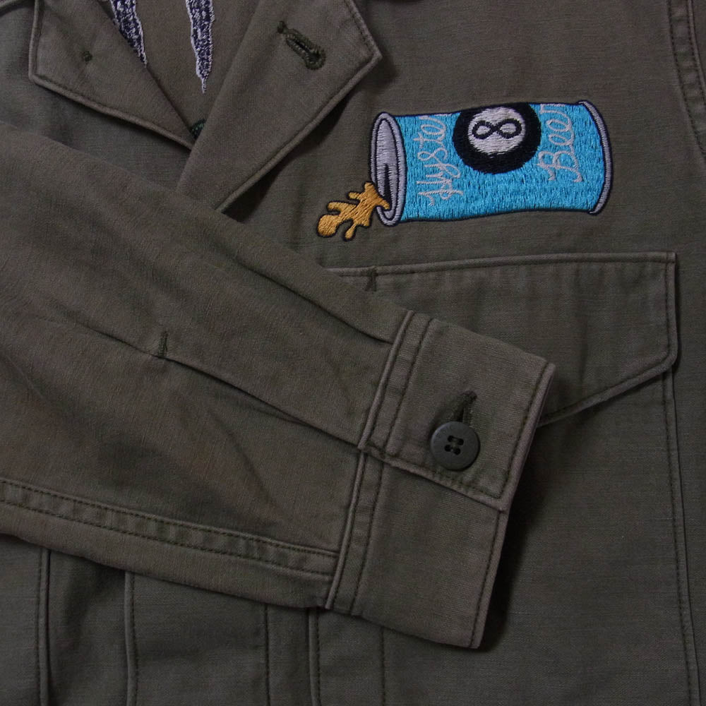 HYSTERIC GLAMOUR ヒステリックグラマー 02173AH06 STRAWBERRY MONSTER ストロベリー モンスター 刺繍 ミリタリー シャツ ジャケット カーキ系 S【中古】