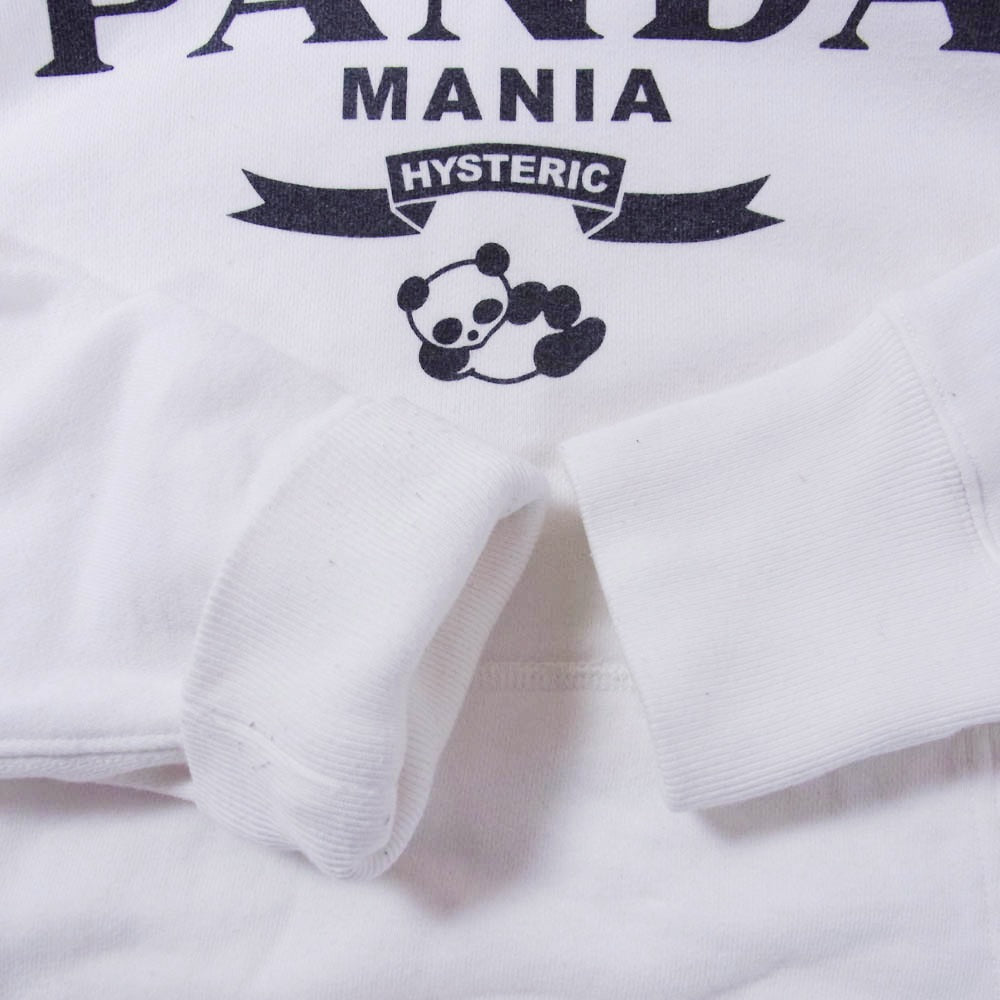HYSTERIC GLAMOUR ヒステリックグラマー 02173CF13 T.NOGUCHI PANDA MANIA 野口強 プリント プルオーバー パーカー ホワイト系 M【中古】