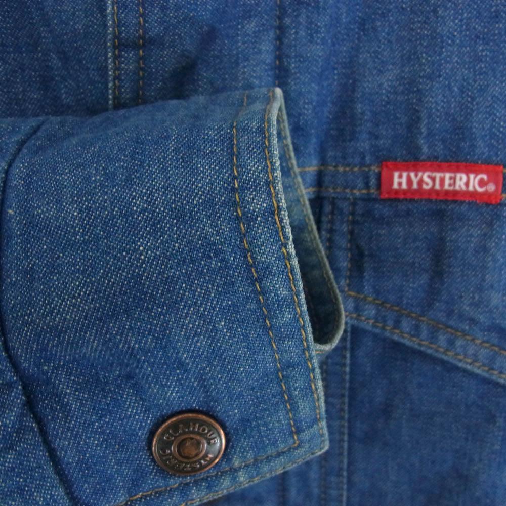 HYSTERIC GLAMOUR ヒステリックグラマー 0253AB07 中綿 プリマロフト デニム ジャケット ブルゾン インディゴブルー系 M【中古】