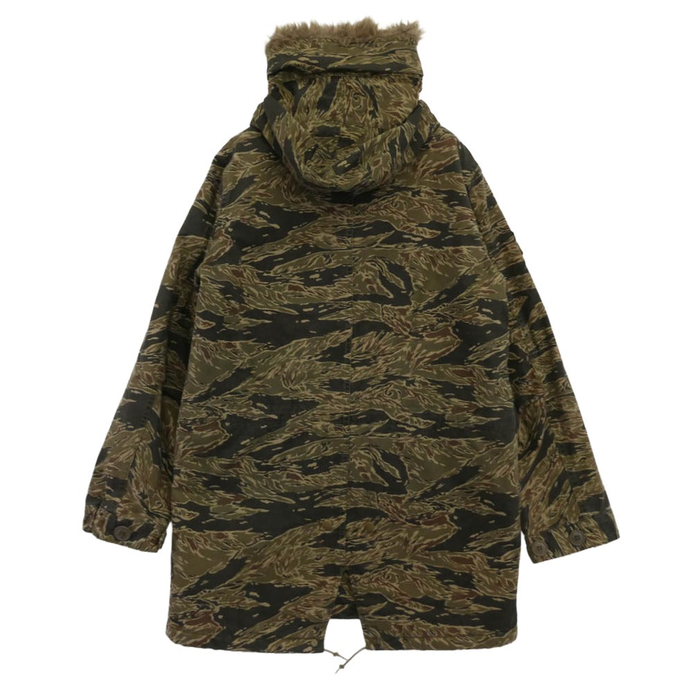 HYSTERIC GLAMOUR ヒステリックグラマー 0233AC03 TIGER STRIPE タイガーストライプ モッズコート カーキ系 S【中古】