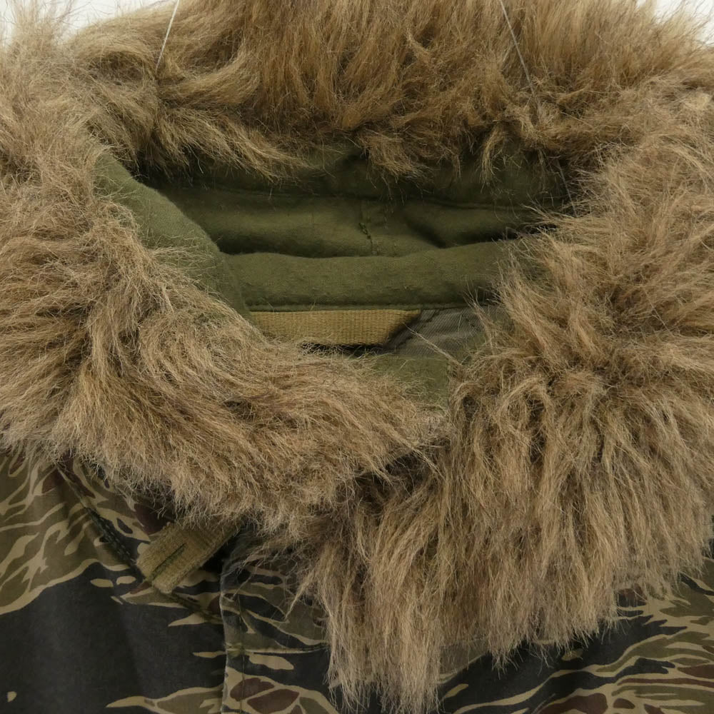 HYSTERIC GLAMOUR ヒステリックグラマー 0233AC03 TIGER STRIPE タイガーストライプ モッズコート カーキ系 S【中古】