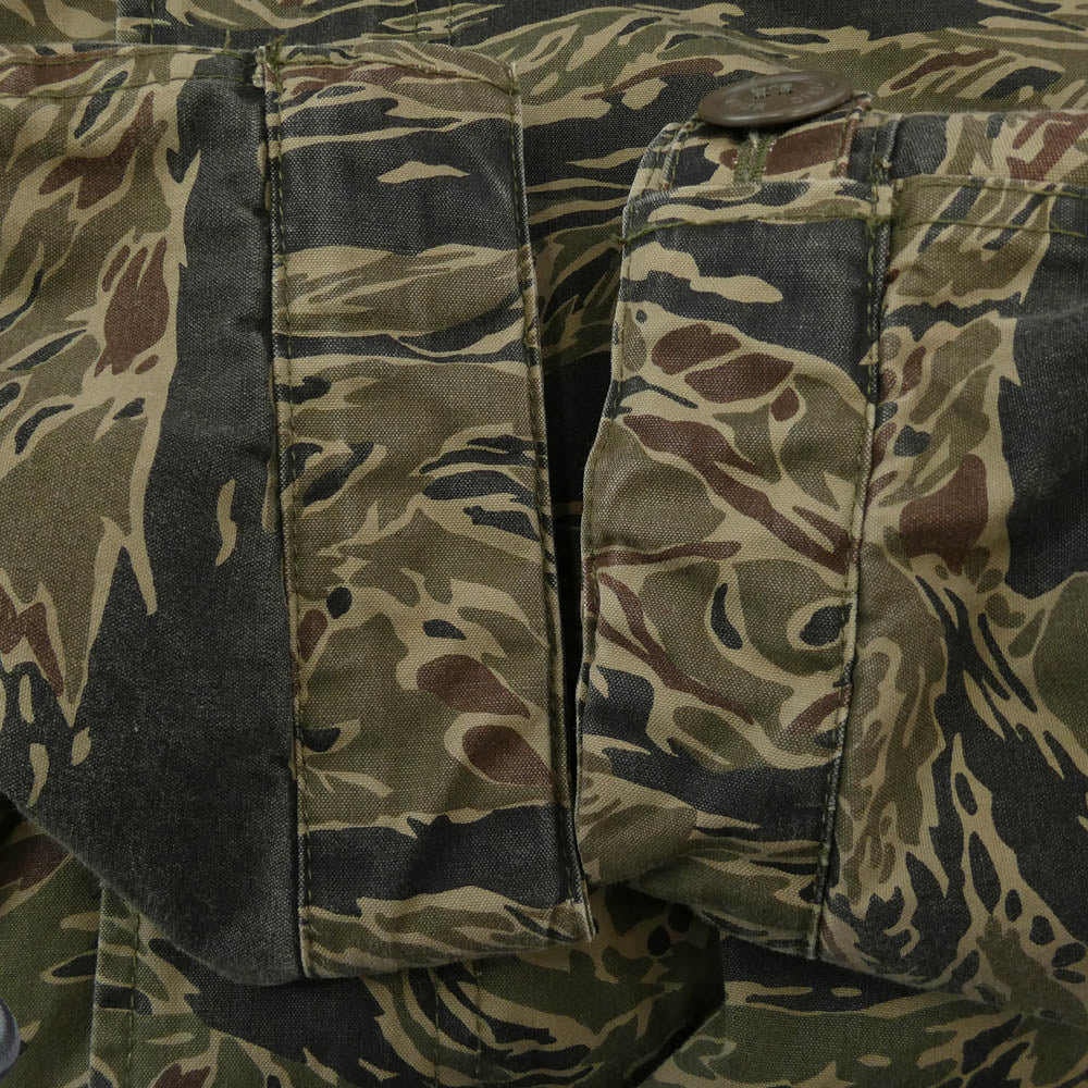 HYSTERIC GLAMOUR ヒステリックグラマー 0233AC03 TIGER STRIPE タイガーストライプ モッズコート カーキ系 S【中古】