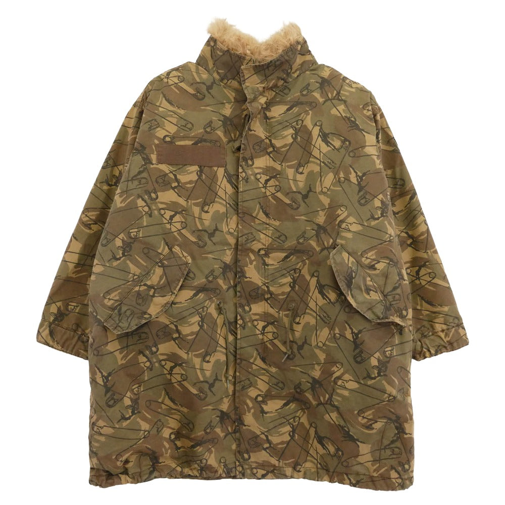 HYSTERIC GLAMOUR ヒステリックグラマー 0143AC08 カルガンラムファー リアル ファー ライナー 安全ピン カモフラ 総柄 モッズコート ジャケット ライトブラウン系 カーキ系 マルチカラー系 FERR【中古】