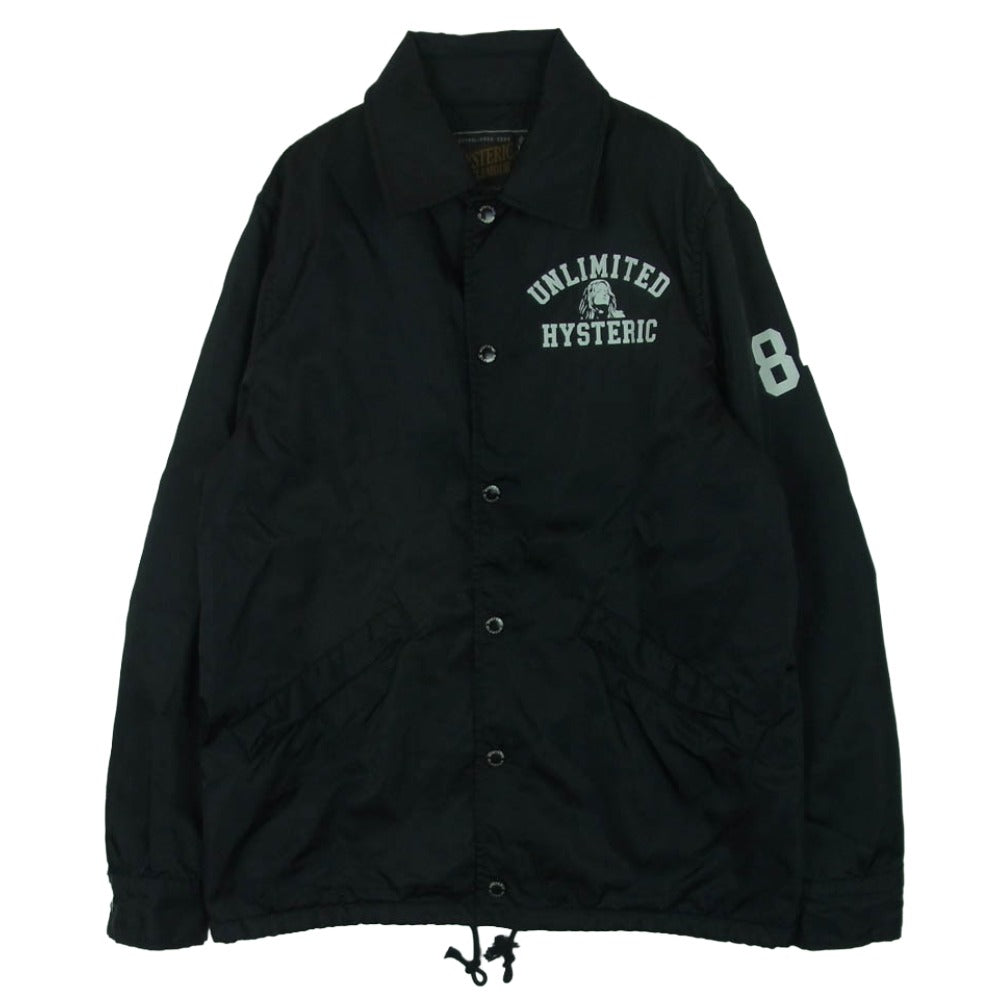 HYSTERIC GLAMOUR ヒステリックグラマー 0251AB02 裏地 レオパード柄 ナイロン コーチ ジャケット ブラック系 S【中古】