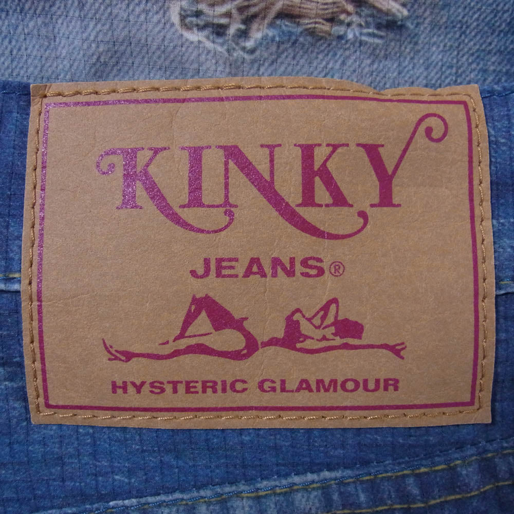 HYSTERIC GLAMOUR ヒステリックグラマー 02182AP06 GOD PATCH DENIM pt スリムストレート PT 転写 デニム パンツ ブルー系 M【中古】