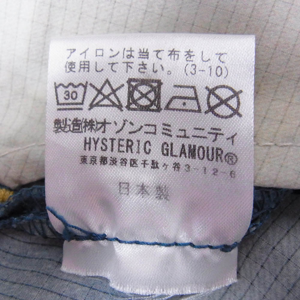 HYSTERIC GLAMOUR ヒステリックグラマー 02182AP06 GOD PATCH DENIM pt スリムストレート PT 転写 デニム パンツ ブルー系 M【中古】