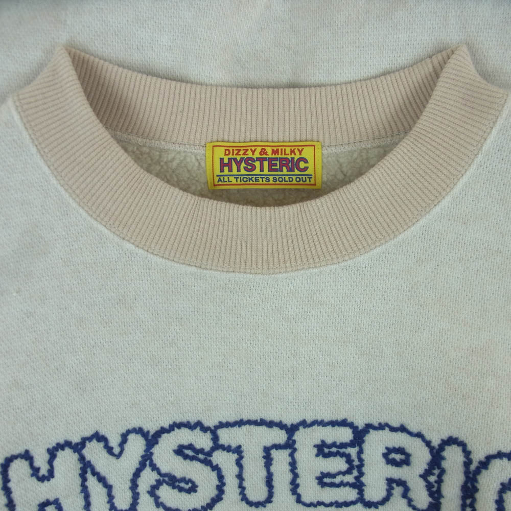 HYSTERIC GLAMOUR ヒステリックグラマー 01243CS05 RED EYE FLASH 刺繍 オーバー サイズ スウェット ベージュ系 FREE【中古】