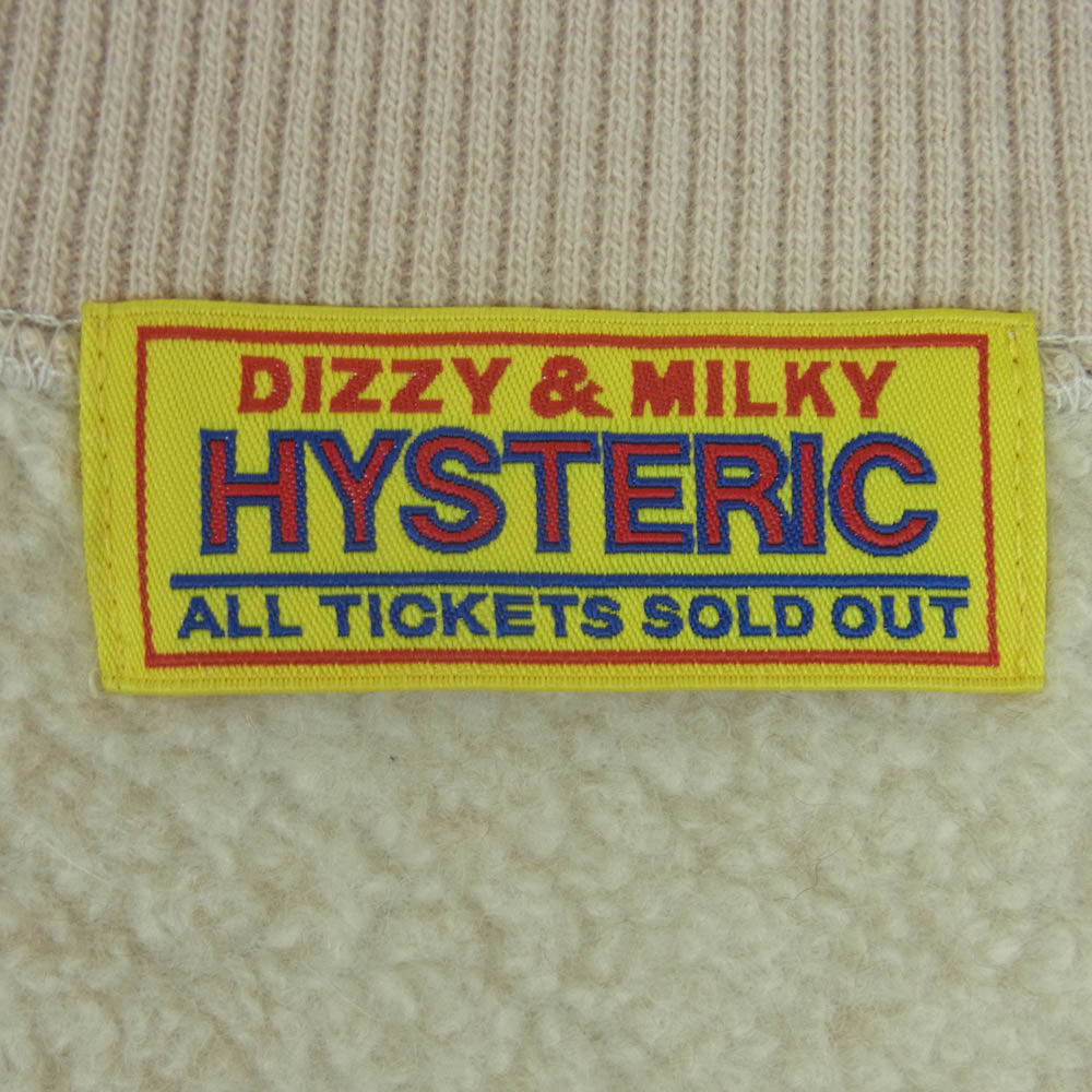 HYSTERIC GLAMOUR ヒステリックグラマー 01243CS05 RED EYE FLASH 刺繍 オーバー サイズ スウェット ベージュ系 FREE【中古】