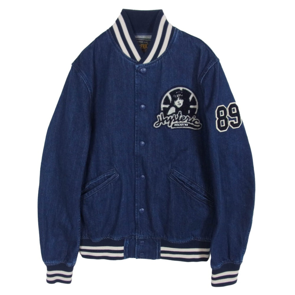 HYSTERIC GLAMOUR ヒステリックグラマー 0261AB04 ワッペン デニム スタジャン ジャケット ブルゾン インディゴブルー系 M【中古】