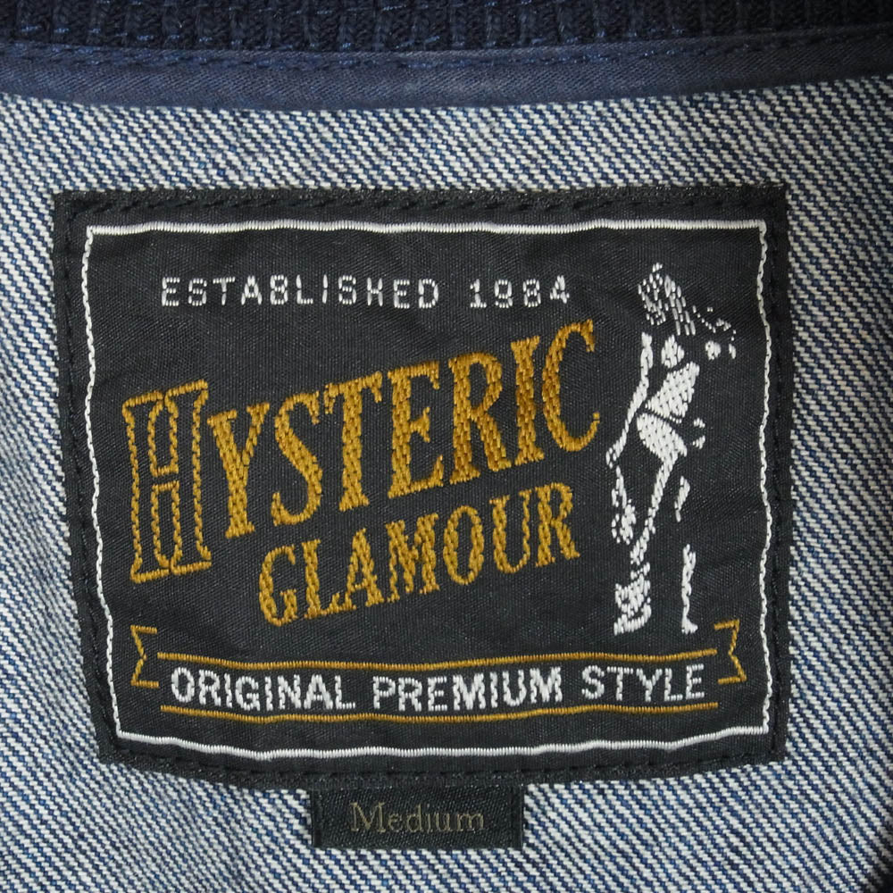 HYSTERIC GLAMOUR ヒステリックグラマー 0261AB04 ワッペン デニム スタジャン ジャケット ブルゾン インディゴブルー系 M【中古】