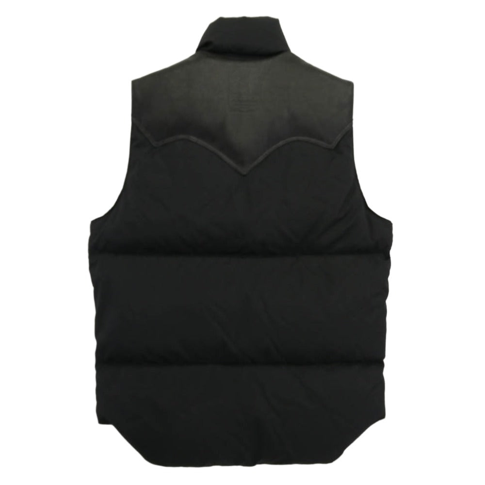 HYSTERIC GLAMOUR ヒステリックグラマー 0234AV01 ROCKY MOUNTAIN ロッキーマウンテン 裏地総柄 レザーヨーク ダウンベスト ブラック系 36【中古】