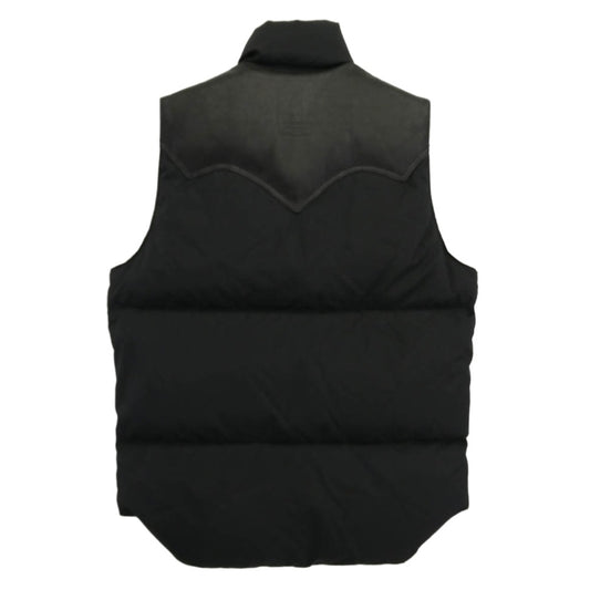 HYSTERIC GLAMOUR ヒステリックグラマー 0234AV01 ROCKY MOUNTAIN ロッキーマウンテン 裏地総柄 レザーヨーク ダウンベスト ブラック系 36【中古】