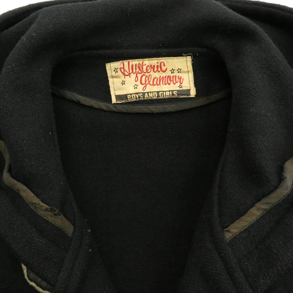 HYSTERIC GLAMOUR ヒステリックグラマー 2AC-6145 BOYS AND GIRLS ダッフル コート ブラック系 FREE【中古】